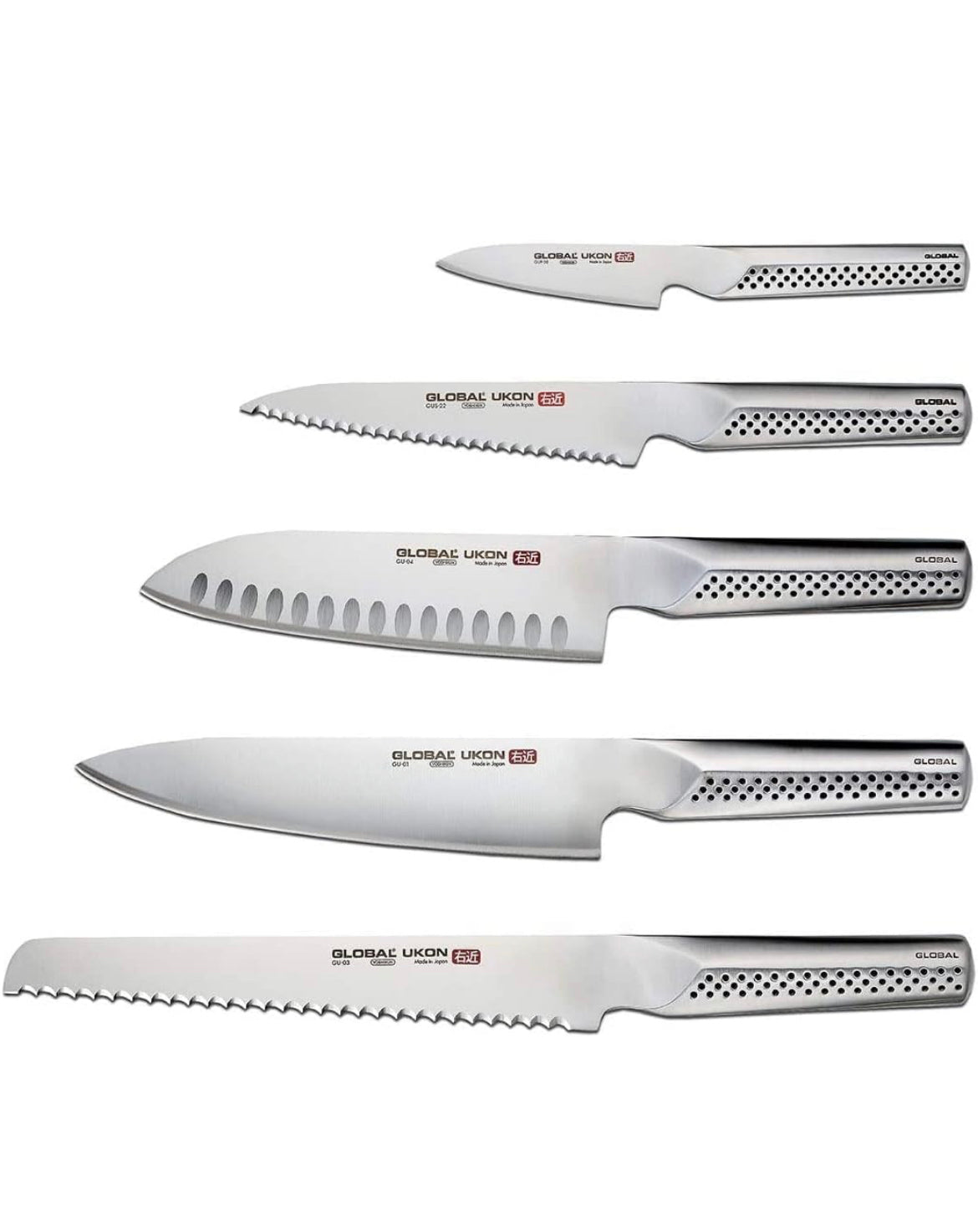 Global Ukon 5 piece Knife Set and Block