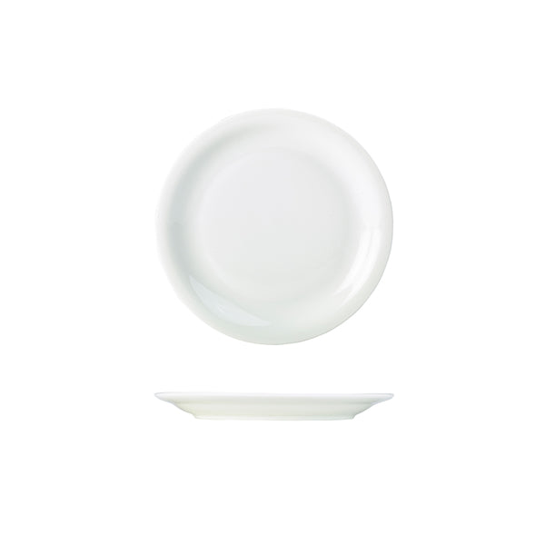 Genware Porcelain Narrow Rim Plate 16cm/6.25"