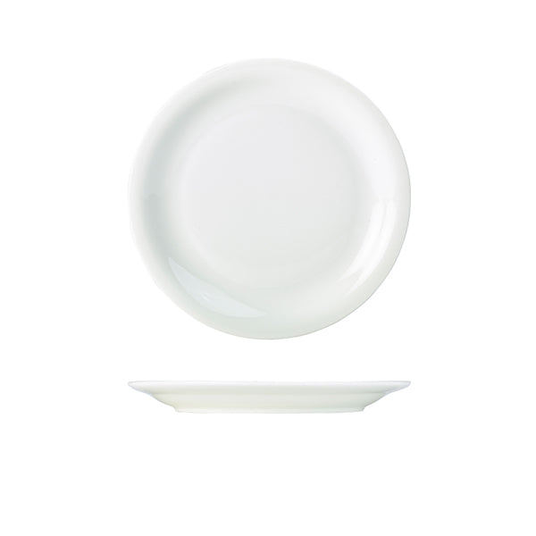 Genware Porcelain Narrow Rim Plate 22cm/8.5"