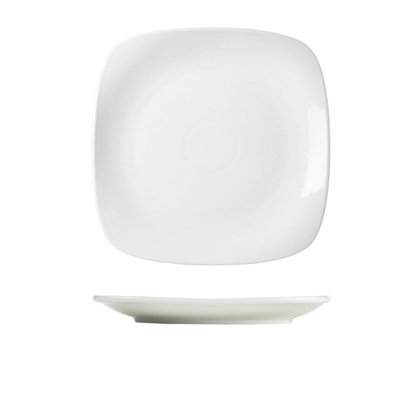 Genware Porcelain Rounded Square Plate 25cm/9.75"