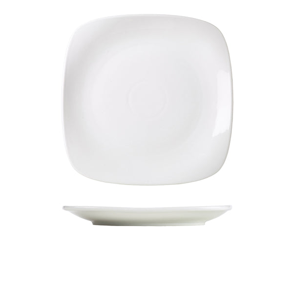 Genware Porcelain Rounded Square Plate 27cm/10.5"