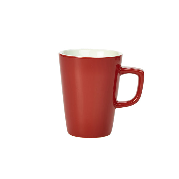 Genware Porcelain Red Latte Mug 34cl/12oz