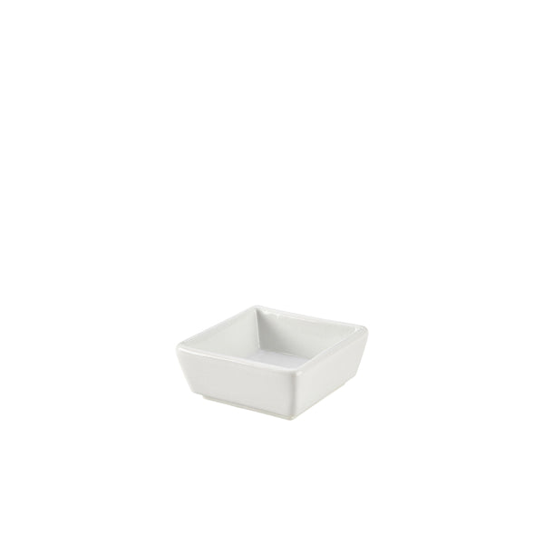 Genware Porcelain Square Dish 8.5 x 3.5cm/3.25 x 1.4"