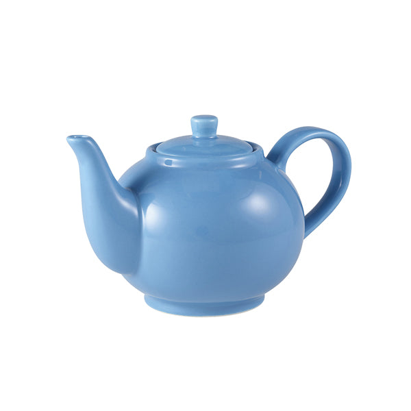 Genware Porcelain Blue Teapot 45cl/15.75oz