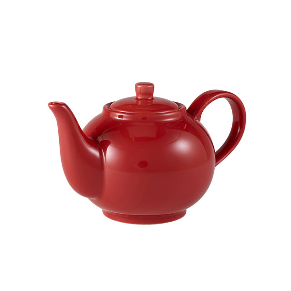 Genware Porcelain Red Teapot 45cl/15.75oz