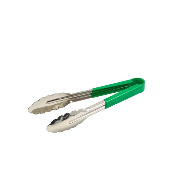 Genware Colour Coded S/St. Tong 23cm Green