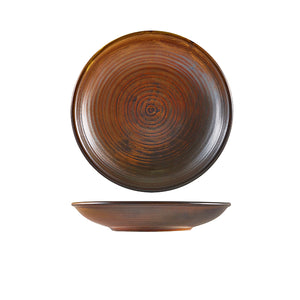 Terra Porcelain Rustic Copper Deep Coupe Plate 25cm