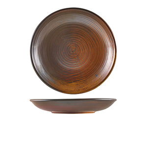 Terra Porcelain Rustic Copper Deep Coupe Plate 28cm