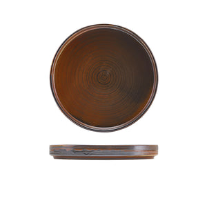 Terra Porcelain Rustic Copper Low Presentation Plate 21cm