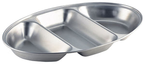 GenWare Stainless Steel Three Division Oval Vegetable Dish 35cm/14"