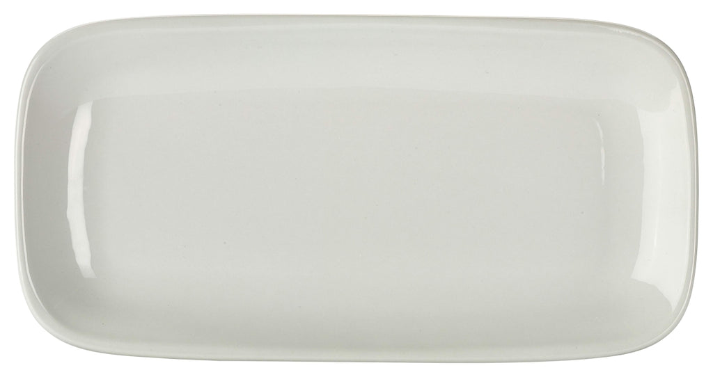 Genware Porcelain Rounded Rectangular Plate 29.5 x 15cm/11.5 x 6"