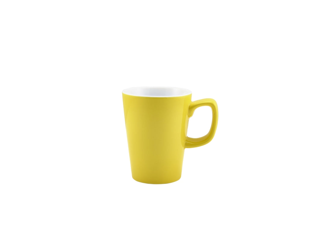 Genware Porcelain Yellow Latte Mug 34cl/12oz