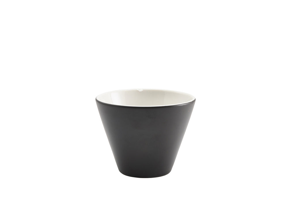 Genware Porcelain Matt Black Conical Bowl 10.5cm/4"