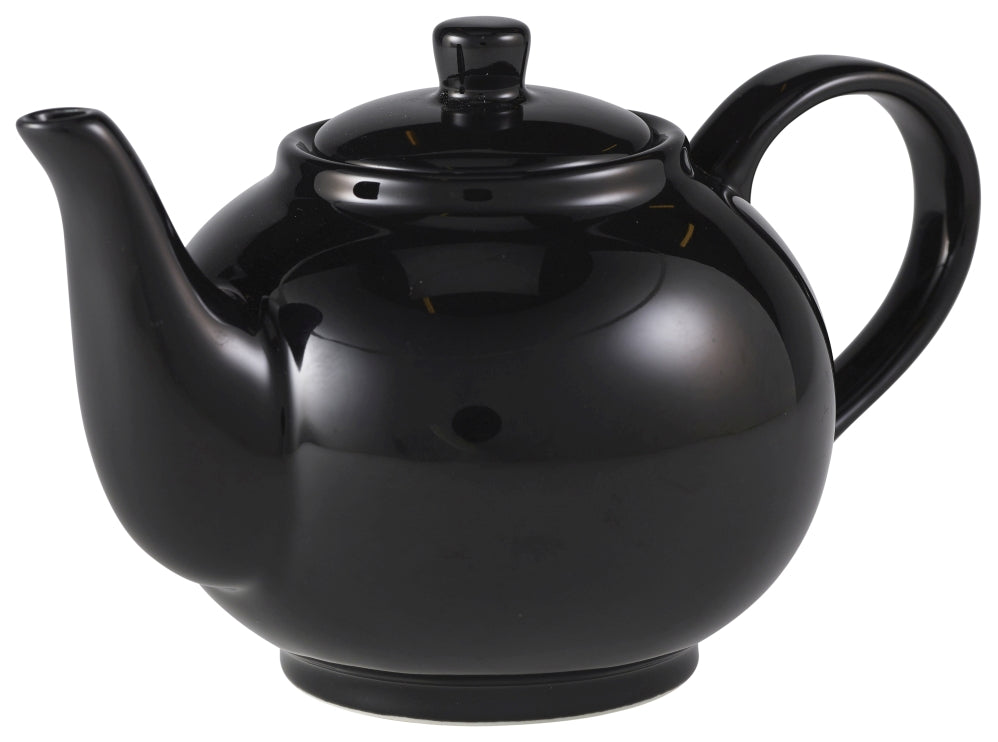 Genware Porcelain Black Teapot 45cl/15.75oz