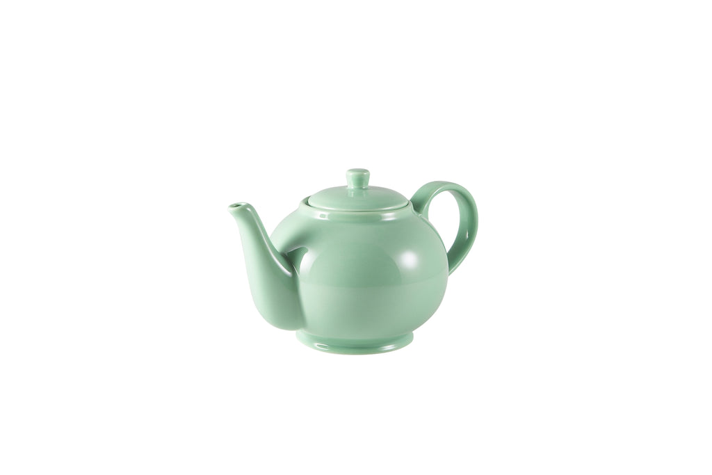 Genware Porcelain Green Teapot 85cl/30oz