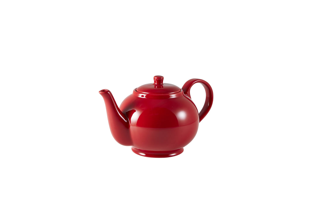 Genware Porcelain Red Teapot 85cl/30oz