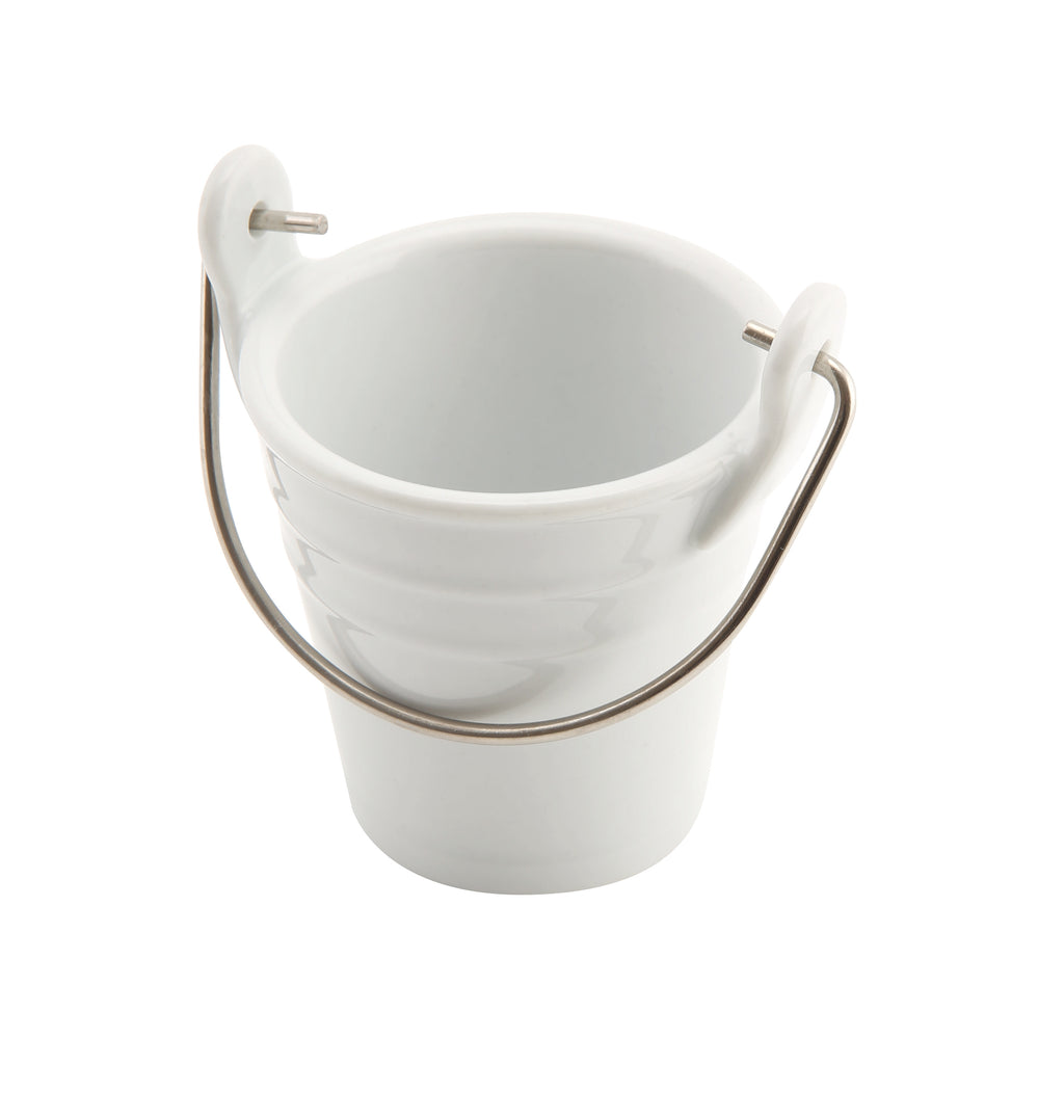 Ceramic Bucket W/ St/St Handle 6.5cm Dia 10cl