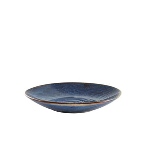 Terra Porcelain Aqua Blue Organic Coupe Bowl 26.5cm