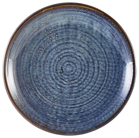 Terra Porcelain Aqua Blue Deep Coupe Plate 25cm