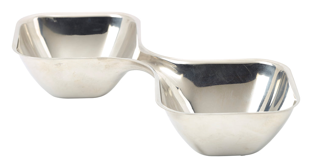 Stainless Steel Double Snack Bowl