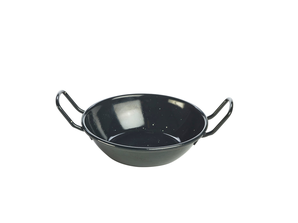 Black Enamel Dish 14cm 6 pack