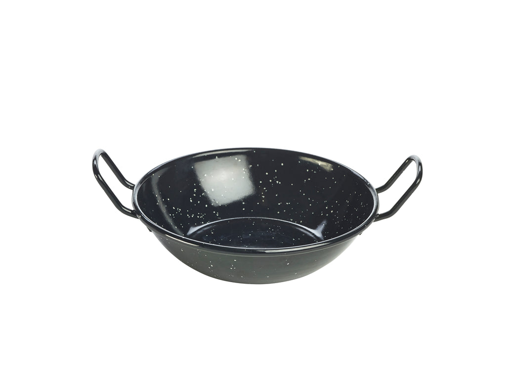 Black Enamel Dish 16cm  , 6 pack