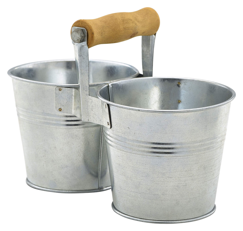 Galvanised Steel Combi Serving Buckets 10cm Dia