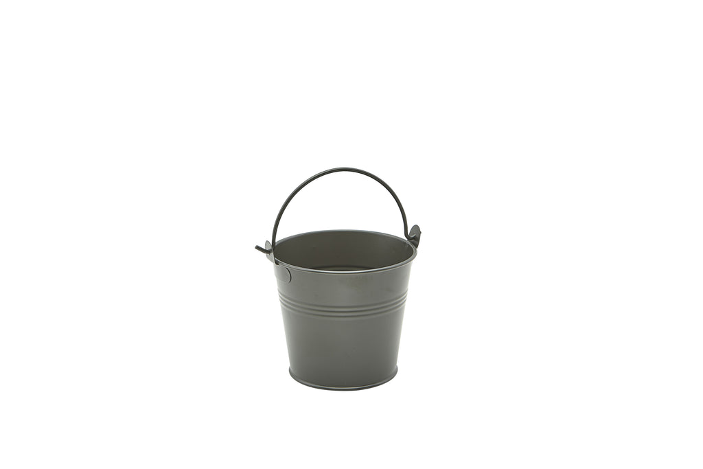 Galvanised Steel Serving Bucket 6 pack 10cm Dia Dark Olive