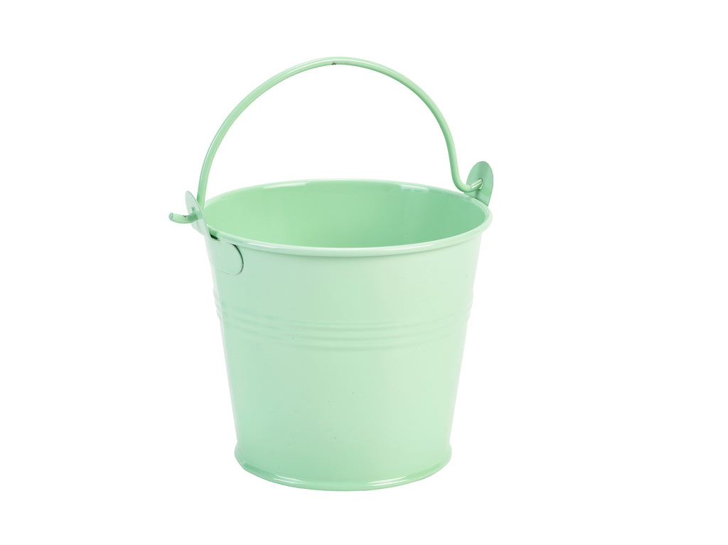 Galvanised Steel Serving Bucket**6 pack** 10cm Dia Green