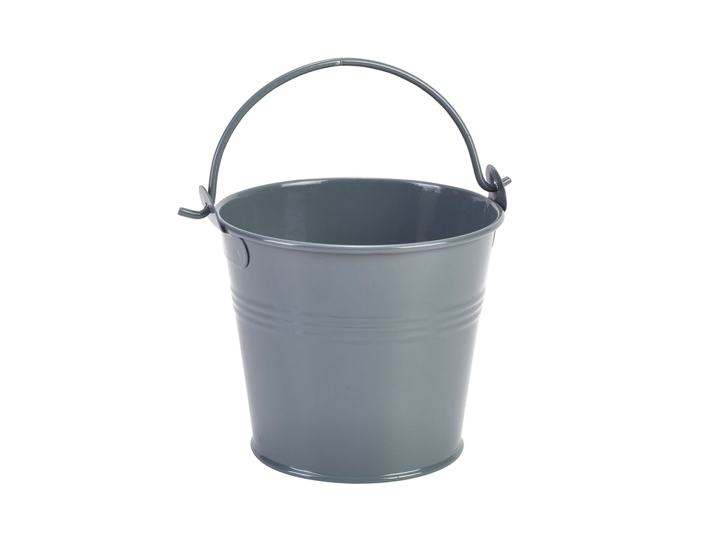Galvanised Steel Serving Bucket**6 pack** 10cm Dia Grey