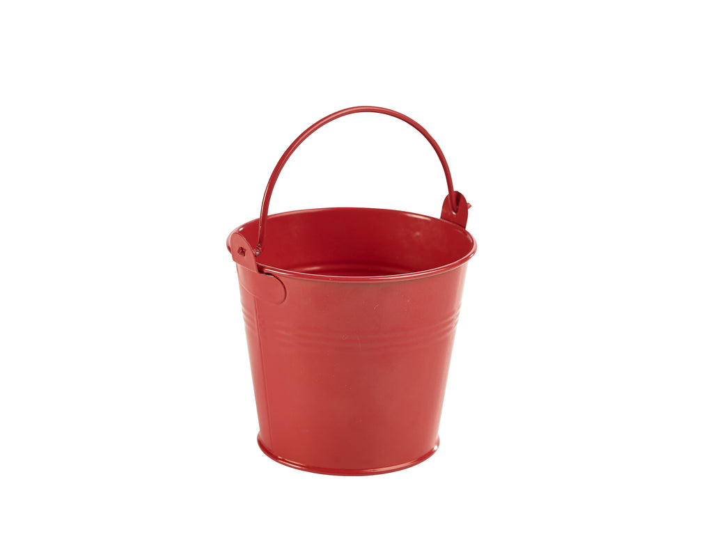 Galvanised Steel Serving Bucket**6pack** 10cm Dia Red