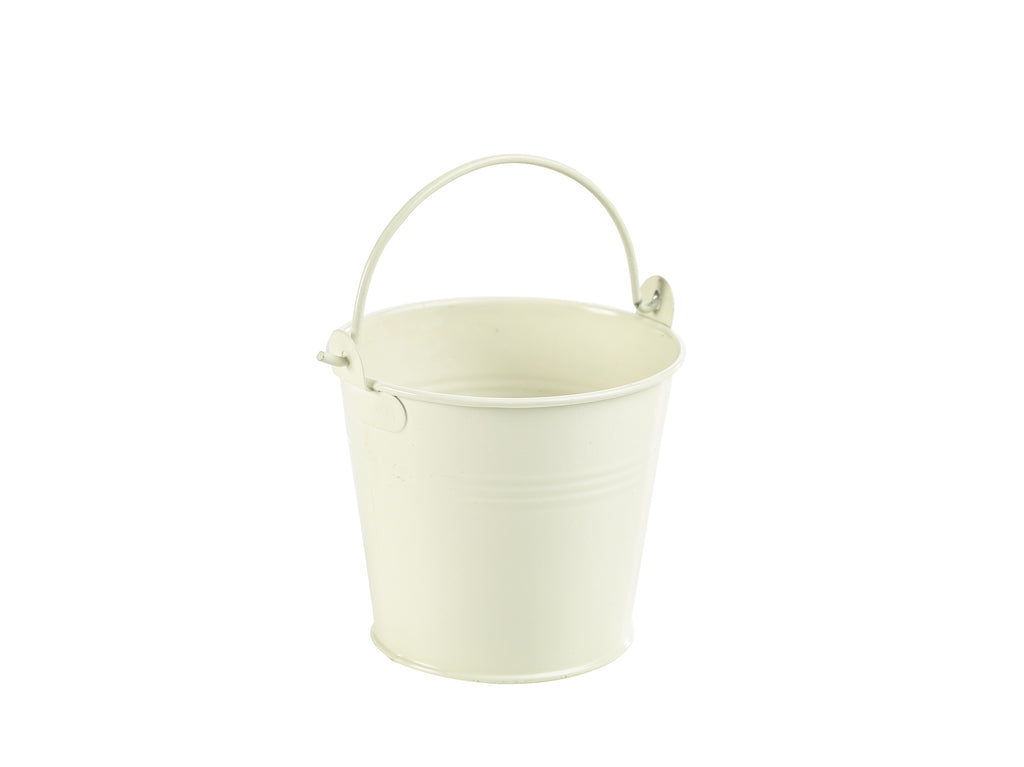 Galvanised Steel Serving Bucket**6pack** 10cm Dia White