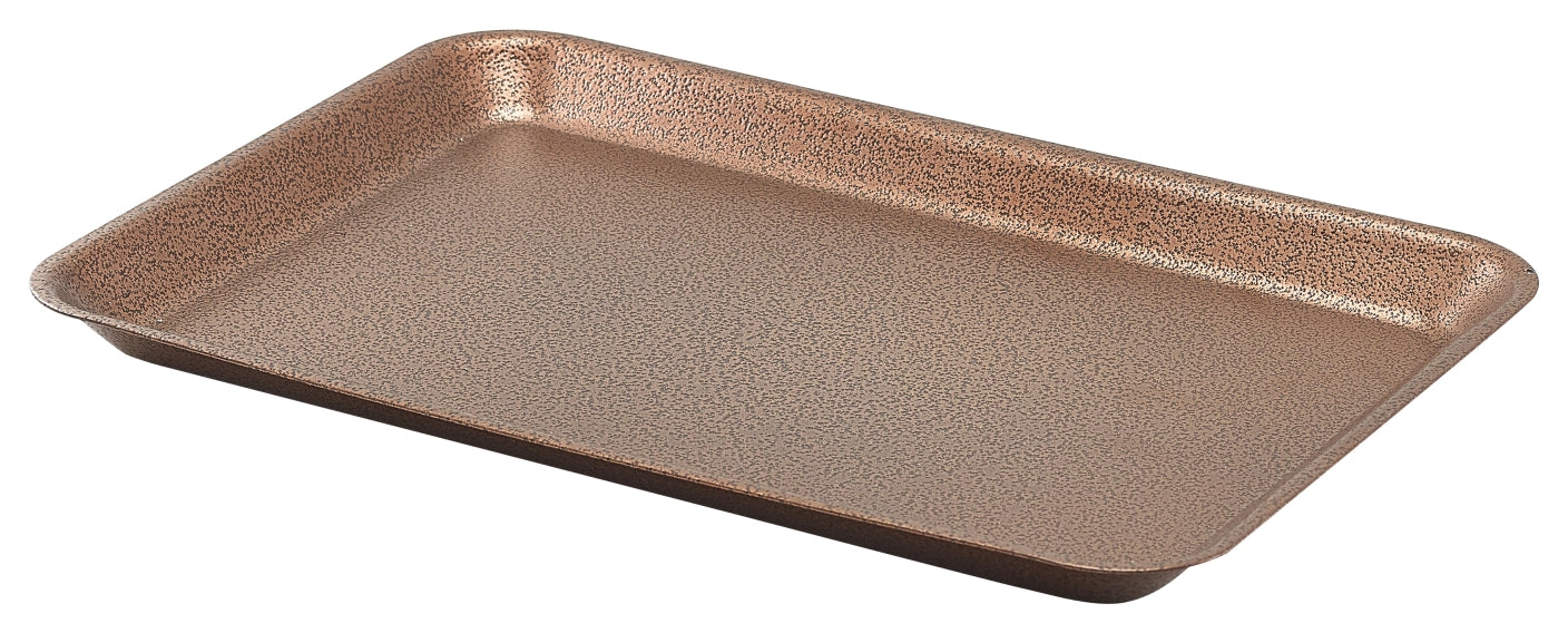 Galvanised Steel Tray 37x26.5x2cm Hammered Copper