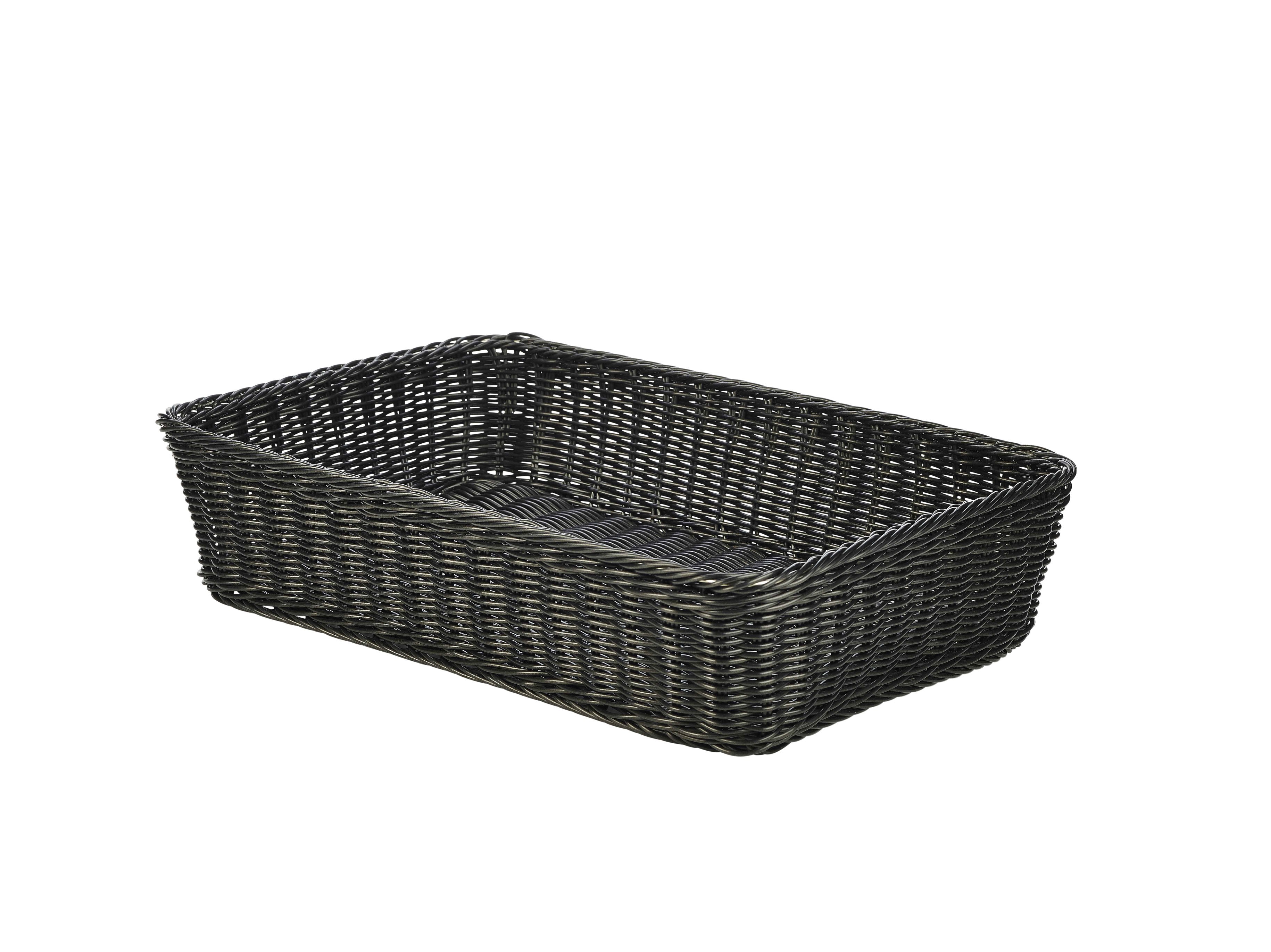 Polywicker Display Basket Black 46 x 31 x 10cm