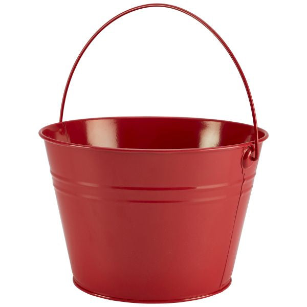 Stainless Steel Serving Bucket 6 pack 25cm Dia Red