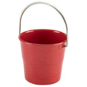 Stainless Steel Miniature Bucket 12 pack 4.5cm Dia Red