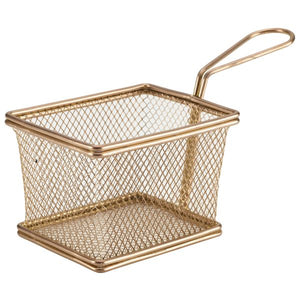 Copper Serving Fry Basket Rectangular 12.5 x 10 x 8.5cm