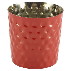 Red Hammered Stainless Steel Serving Cup 8.5 x 8.5cm