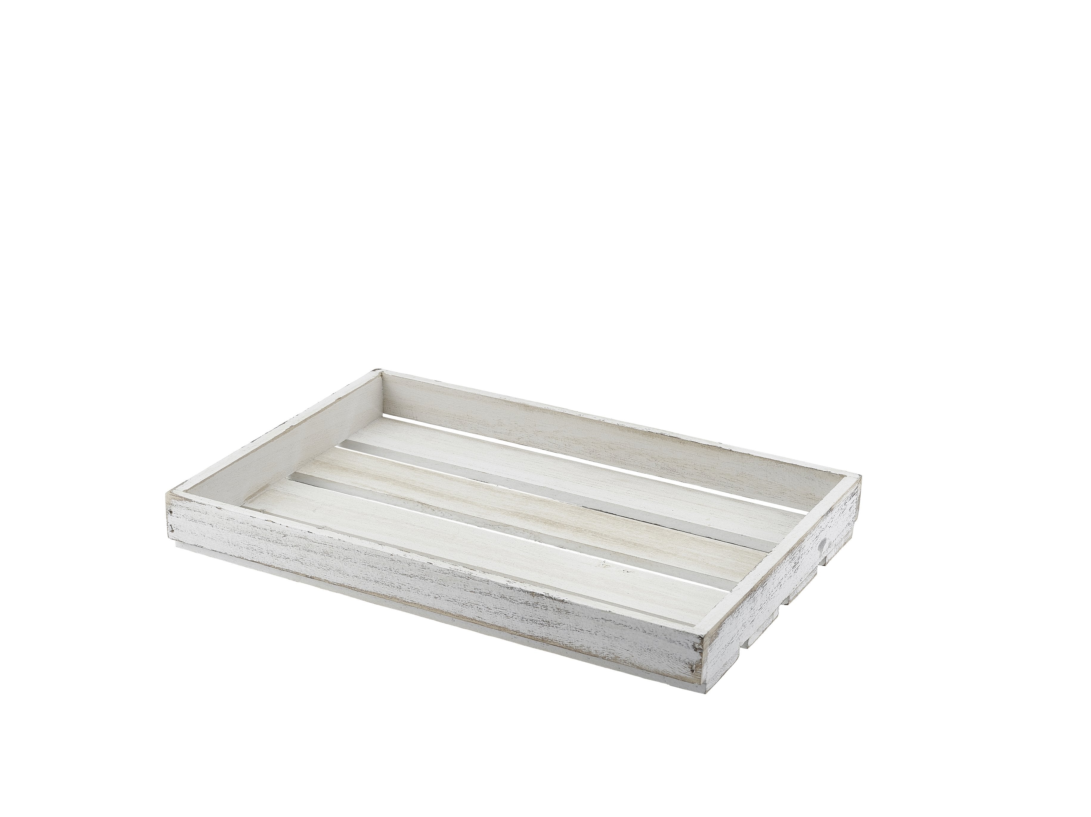 Wooden Crate White Wash Finish 35 x 23 x 4cm