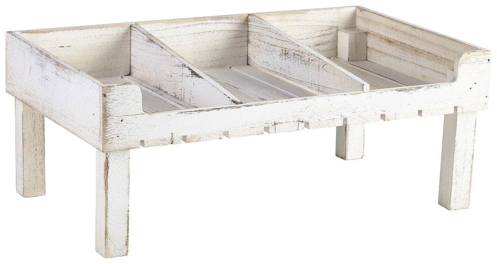 White Wash Wooden Display Crate Stand