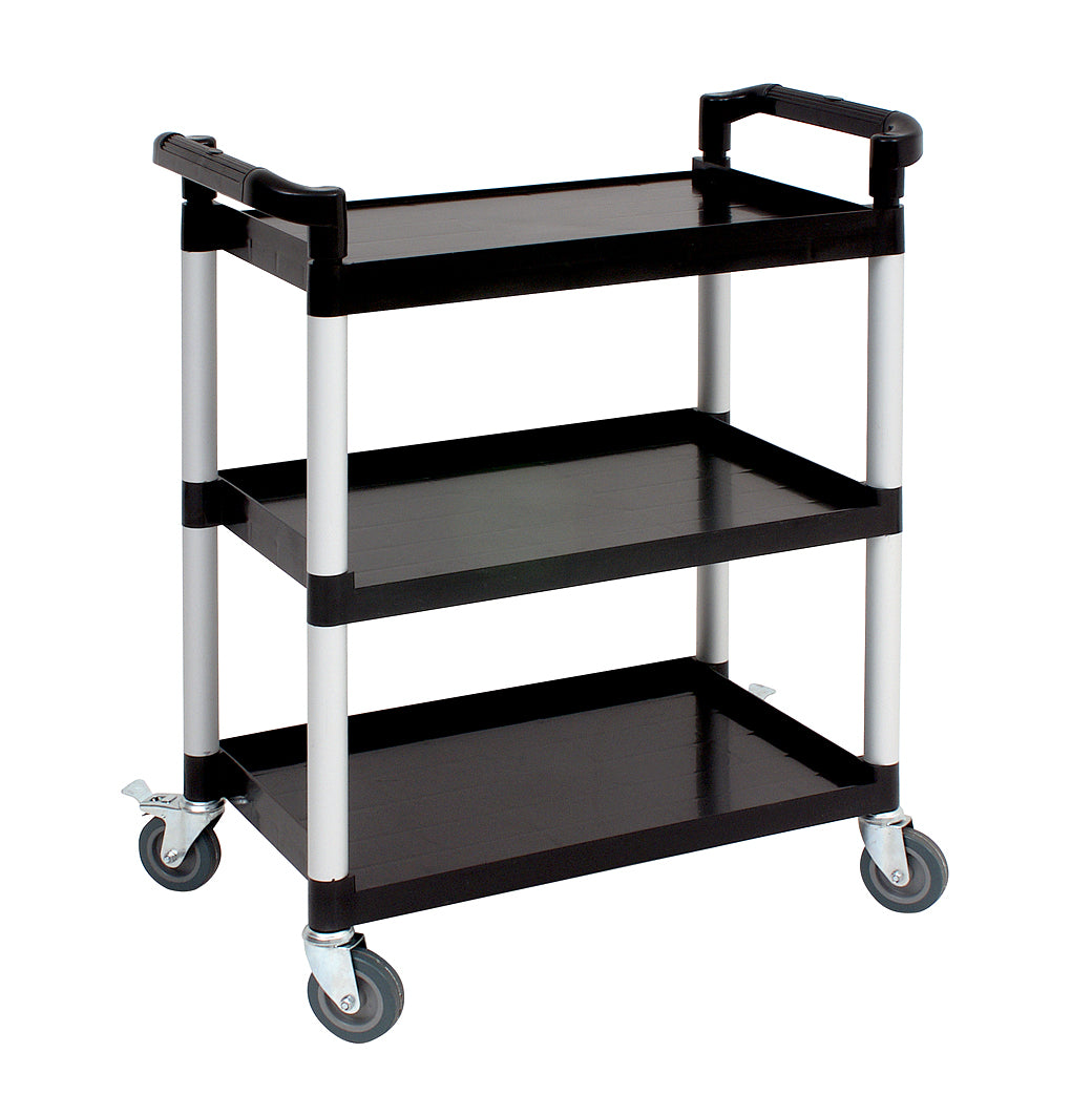 Compact black poly plastic trolley