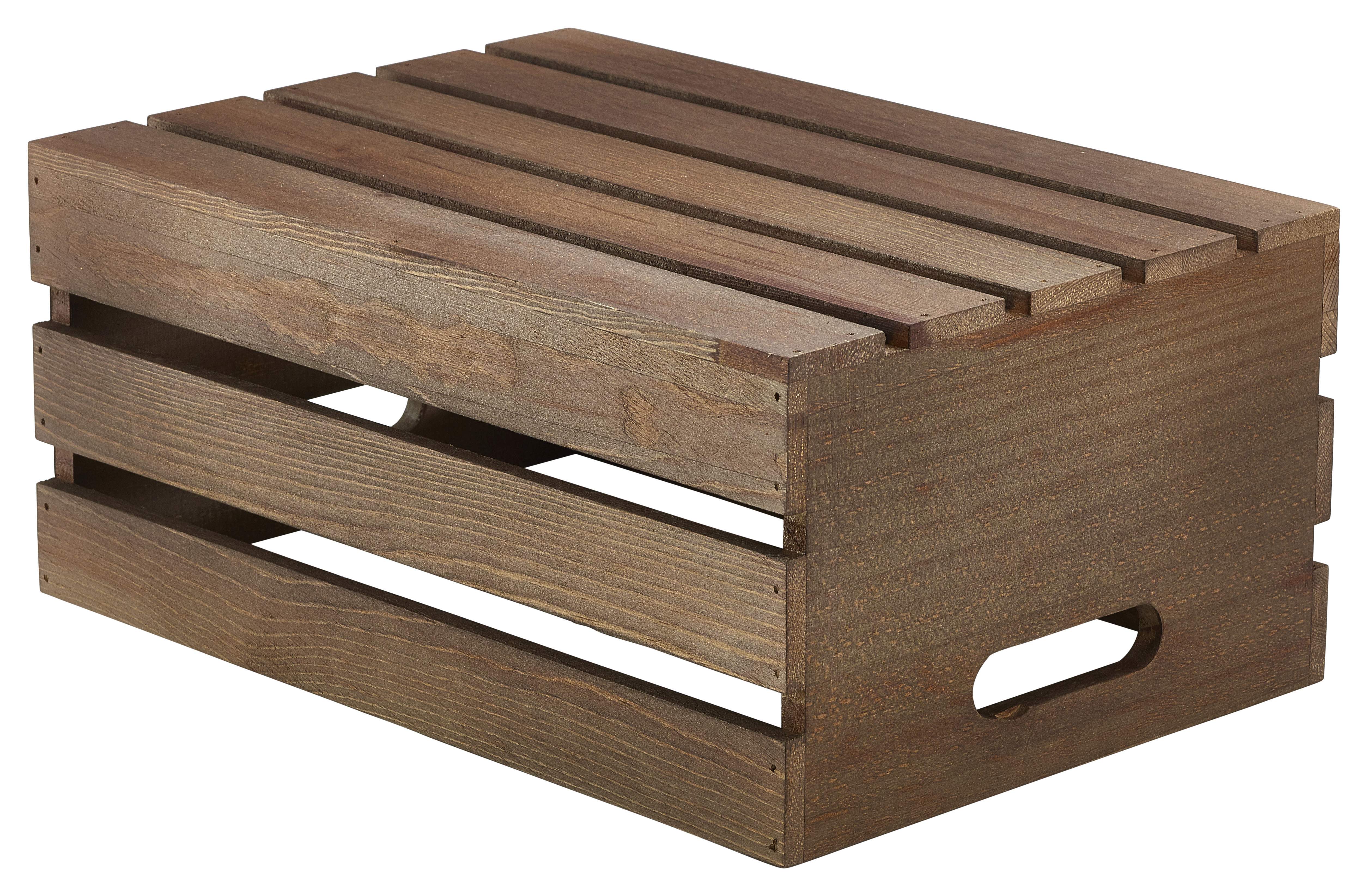 Wooden Crate Dark Rustic Finish 34 x 23 x 15cm