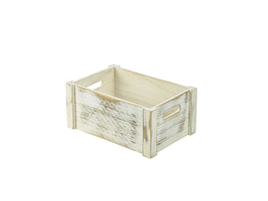 Wooden Crate White Wash Finish 34 x 23 x 15cm