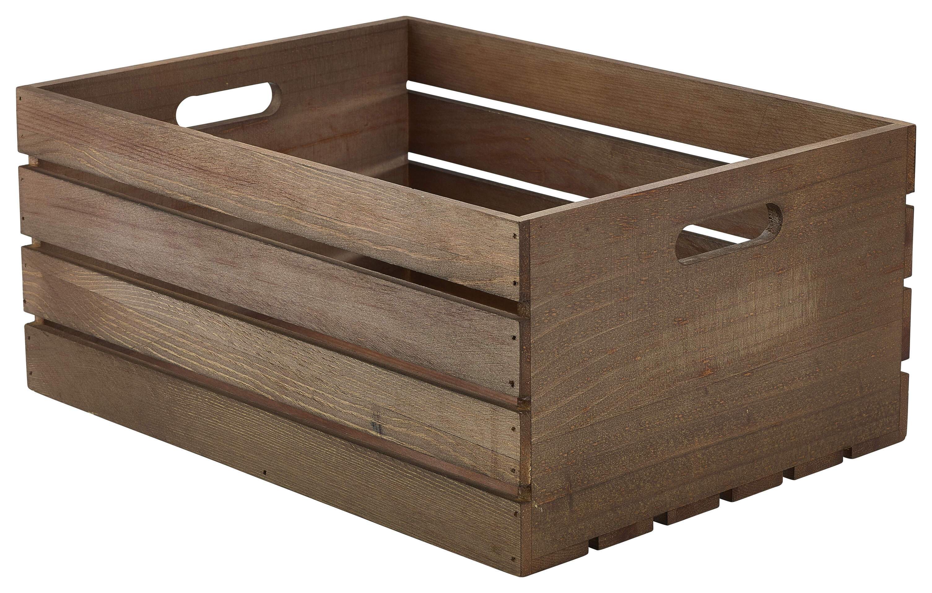 Wooden Crate Dark Rustic Finish 41 x 30 x 18cm