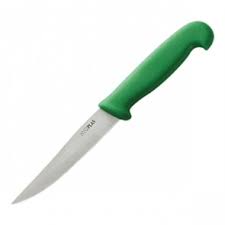 Hygiplas 4" Serrated Paring Knife Green