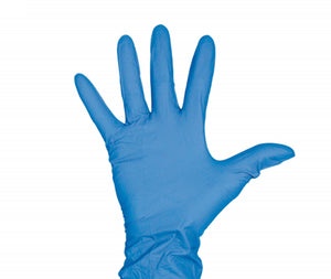 Powder free blue vinyl gloves medium